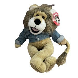 Vintage 1994 Rowland Lion Plush Hand Puppet Macys Star Denim Jacket